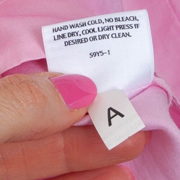 Eileen‎ Fisher Womens Silk Blend Button Down Blouse Size M Pink 3/4 Sleeve Boxy - Picture 7 of 9